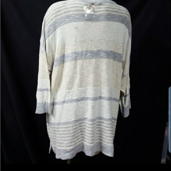 Sonoma Beige Striped Tunic Sweater - Picture 6 of 8